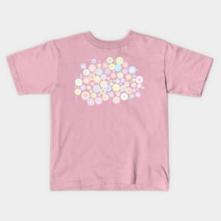 Pastel Polka Dot Flower Garden Kids T-Shirt